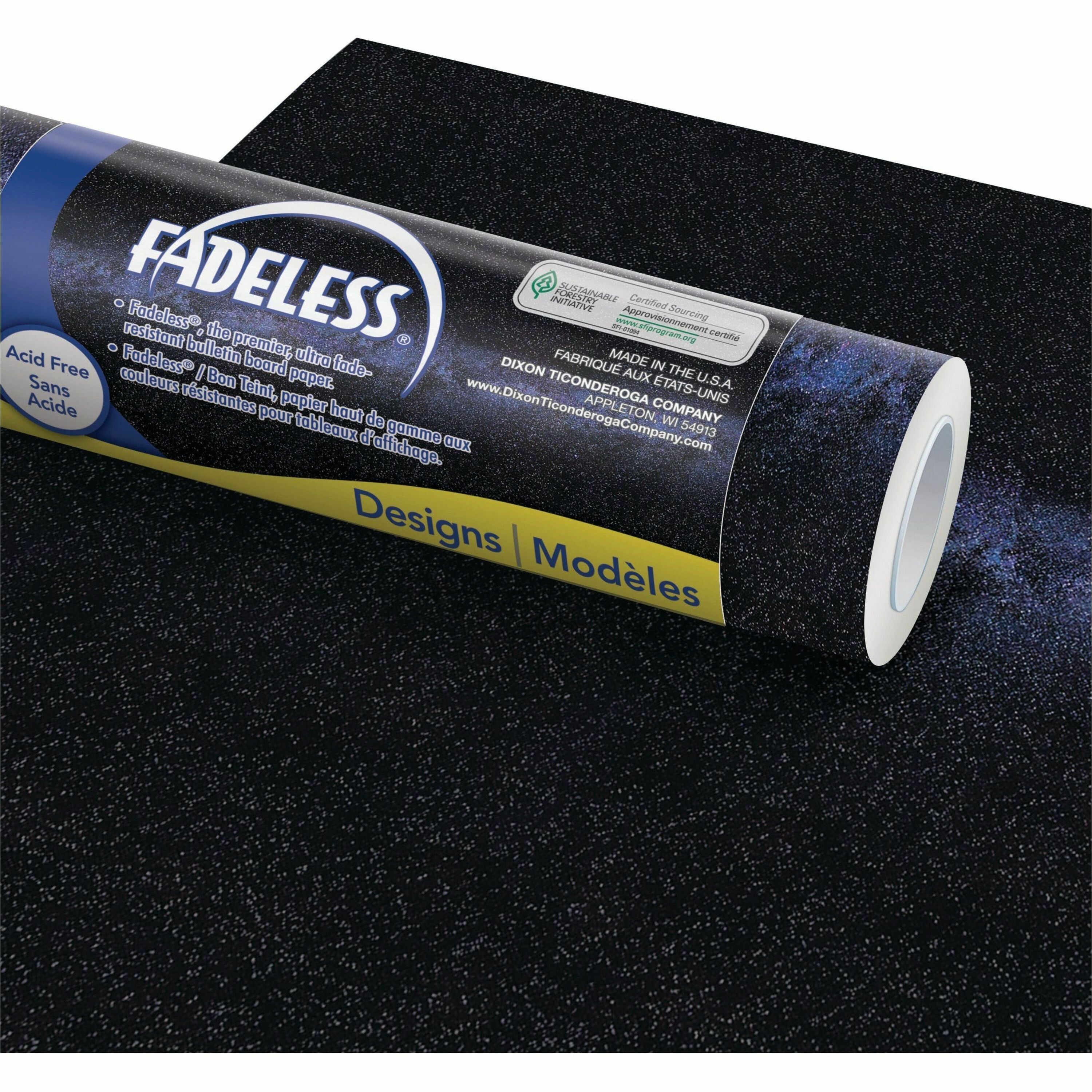 Fadeless Designs Paper Roll - Art Project, Craft Project, Classroom, Bulletin Board, Display, Table Skirting, Party, Decoration - 48"Width x 50"Length - 1 / Roll - Black - 1