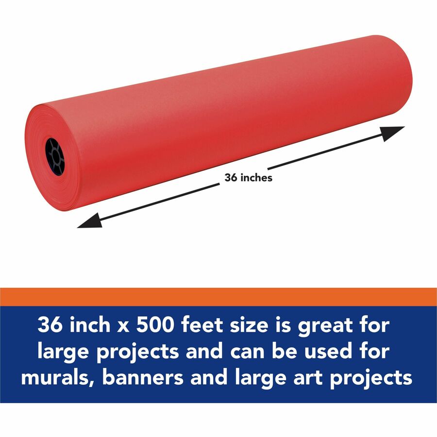 Tru-Ray Construction Paper Art Roll - Mural, Art Project, Banner - 36"Width x 500 ftLength - 1 / Roll - Festive Red - Sulphite