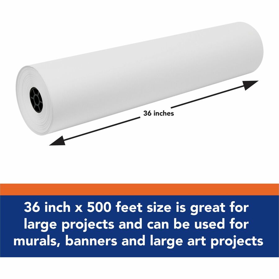 Tru-Ray Construction Paper Art Roll - Mural, Art Project, Banner - 36"Width x 500 ftLength - 1 / Roll - White - Sulphite