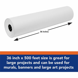 Tru-Ray Construction Paper Art Roll - Mural, Art Project, Banner - 36"Width x 500 ftLength - 1 / Roll - White - Sulphite