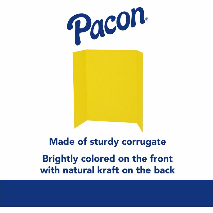 pacon-single-wall-presentation-board-48-height-x-36-width-yellow-surface-tri-fold-recyclable-corrugated-4-carton_pacp3769 - 3