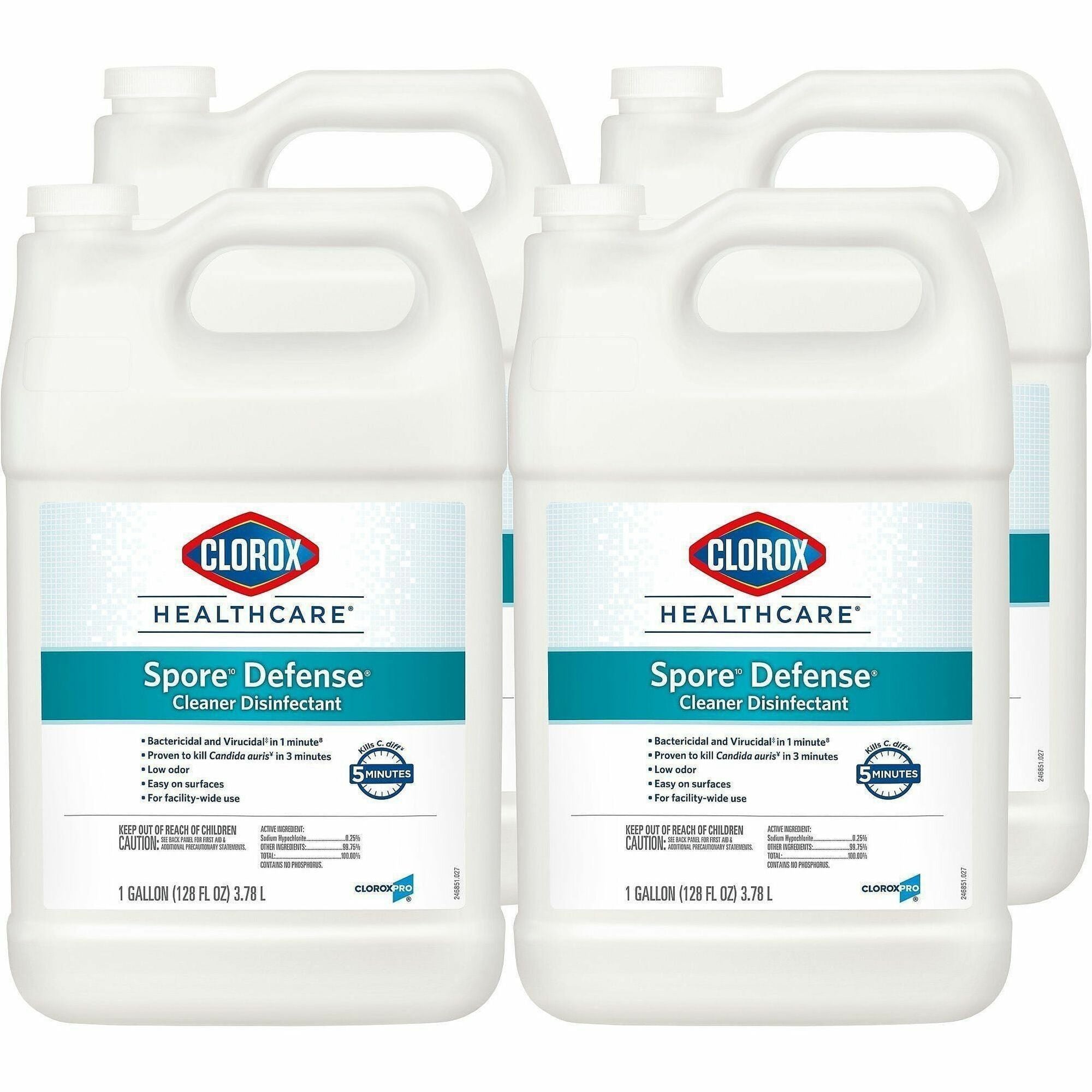 Clorox Healthcare Spore10 Defense Cleaner Disinfectant Refill - Ready-To-Use - 128 fl oz (4 quart)Bottle - 4 / Carton - Low Odor, Fragrance-free - White
