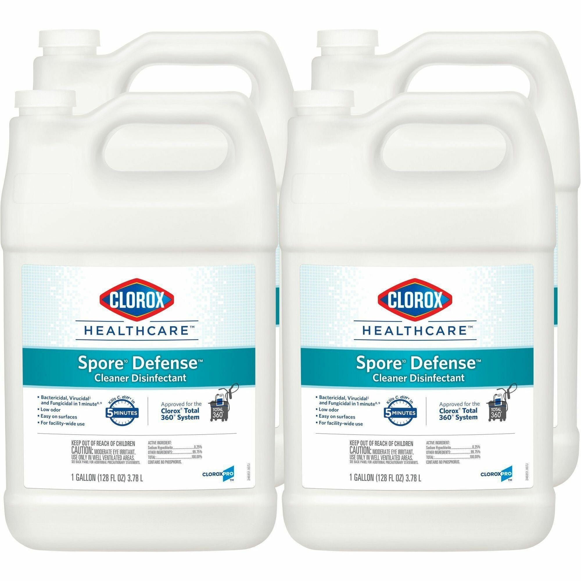 Clorox Healthcare Spore10 Defense Cleaner Disinfectant Refill - Ready-To-Use - 128 fl oz (4 quart)Bottle - 4 / Carton - Low Odor, Fragrance-free - White - 1