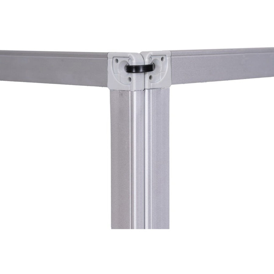 Bi-silque Desktop Divider Glass Barrier - 35.4" Width x 0.5" Depth x 23.6" Height x 53.2" Length - 1 Each - Aluminum - Glass