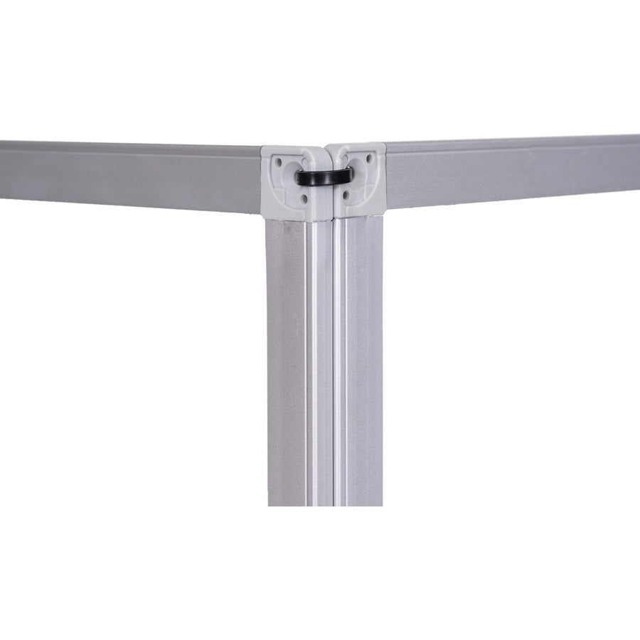 Bi-silque Desktop Divider Glass Barrier - 35.4" Width x 0.5" Depth x 23.6" Height x 53.2" Length - 1 Each - Aluminum - Glass