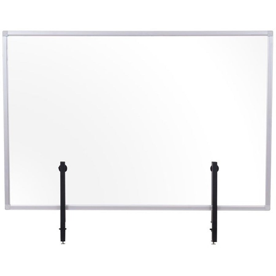 Protector Series Glass Aluminum Desktop Divider, 35.4 x 0.16 x 23.6, Clear