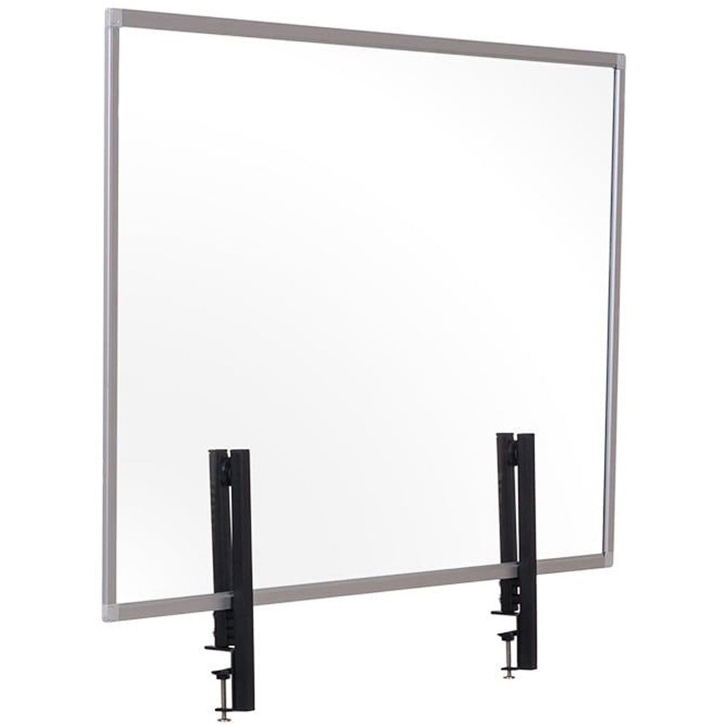 Protector Series Glass Aluminum Desktop Divider, 35.4 x 0.16 x 23.6, Clear
