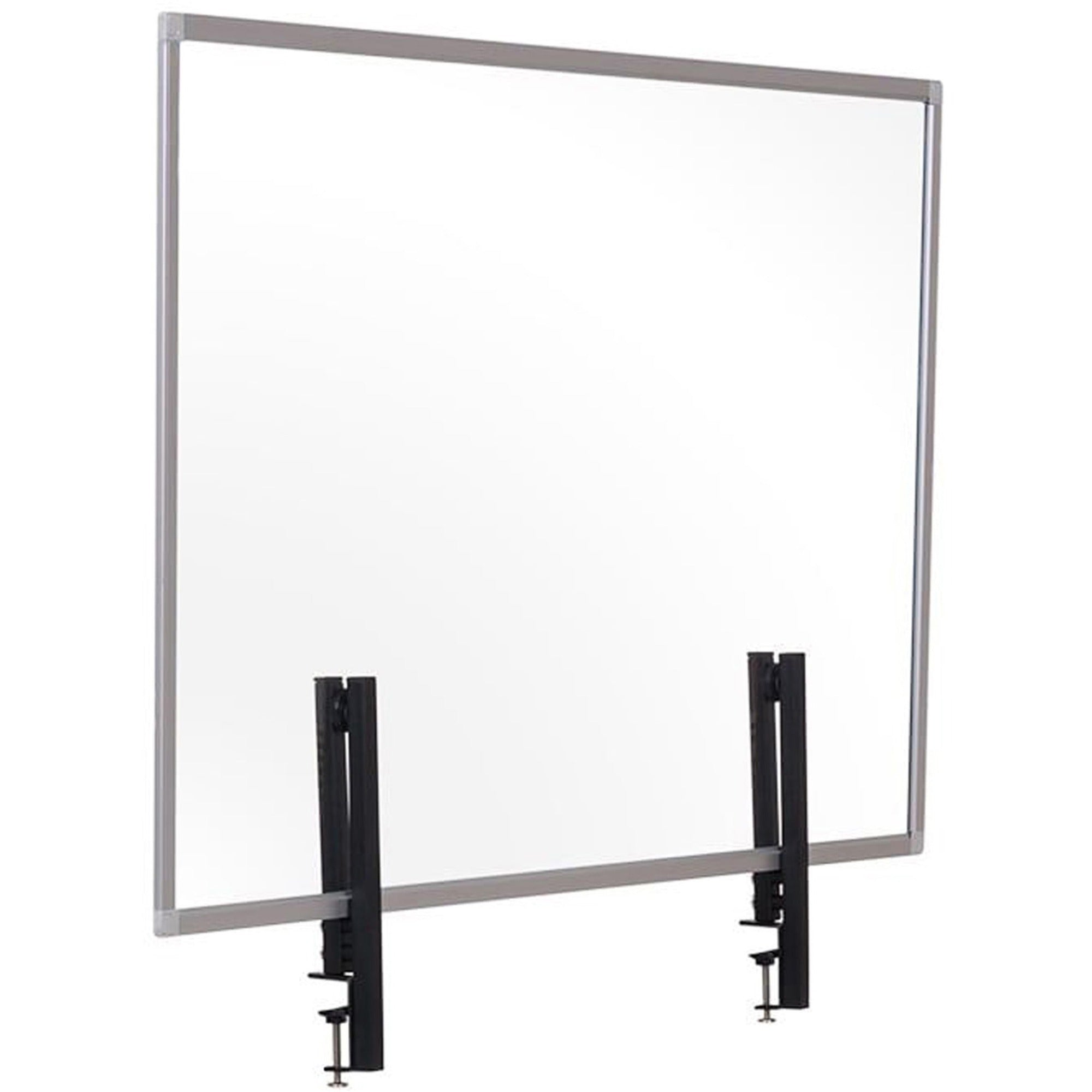 Protector Series Glass Aluminum Desktop Divider, 35.4 x 0.16 x 23.6, Clear