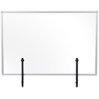 Protector Series Glass Aluminum Desktop Divider, 47.2 x 0.16 x 35.4, Clear