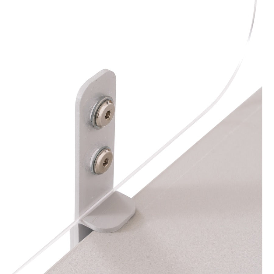 Protector Series Frameless Glass Desktop Divider, 47.2 x 0.16 x 35.4, Clear/Aluminum