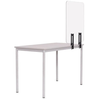 Protector Series Frameless Glass Desktop Divider, 47.2 x 0.16 x 35.4, Clear/Aluminum