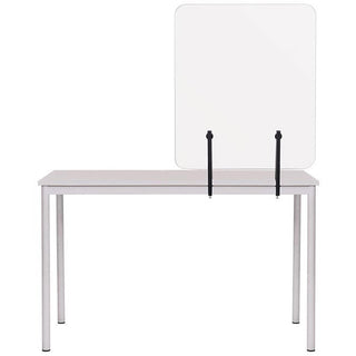 Protector Series Frameless Glass Desktop Divider, 55.1 x 0.16 x 35.4, Clear/Aluminum