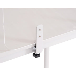 Protector Series Frameless Glass Desktop Divider, 55.1 x 0.16 x 35.4, Clear/Aluminum
