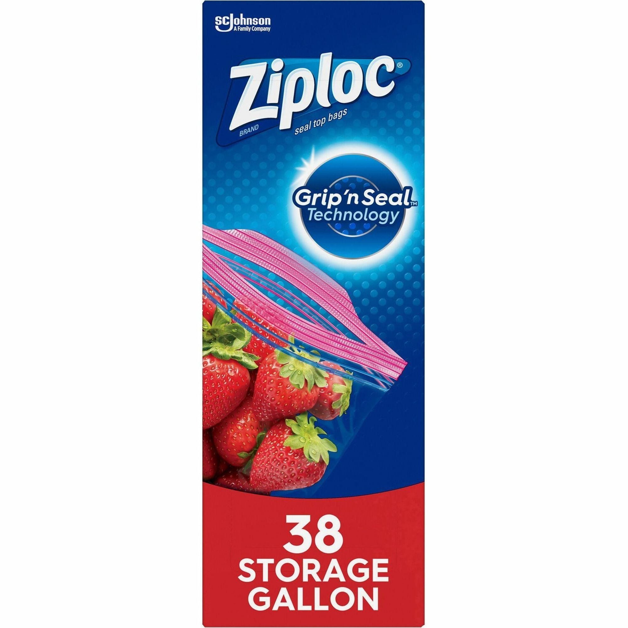 Double Zipper Storage Bags, 1 gal, 1.75 mil, 10.56" x 10.75", Clear, 38 Bags/Box, 9 Boxes/Carton