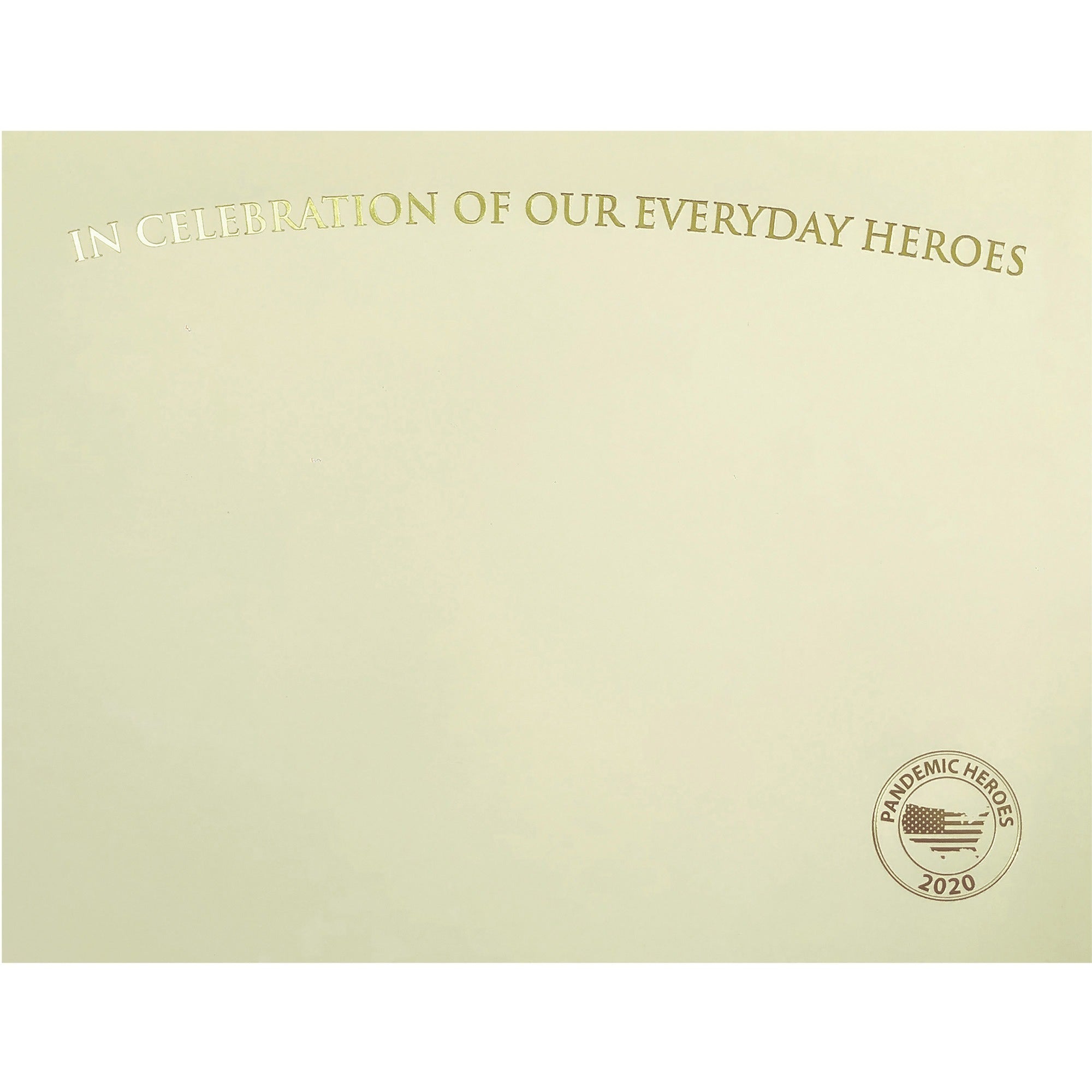 St. James Premium-Weight Certificates - 65 lb Basis Weight - "Everyday Heroes" - 8.5" x 11" - Inkjet, Laser Compatible - Ivory, Gold Foil - 25 / Pack - TAA Compliant