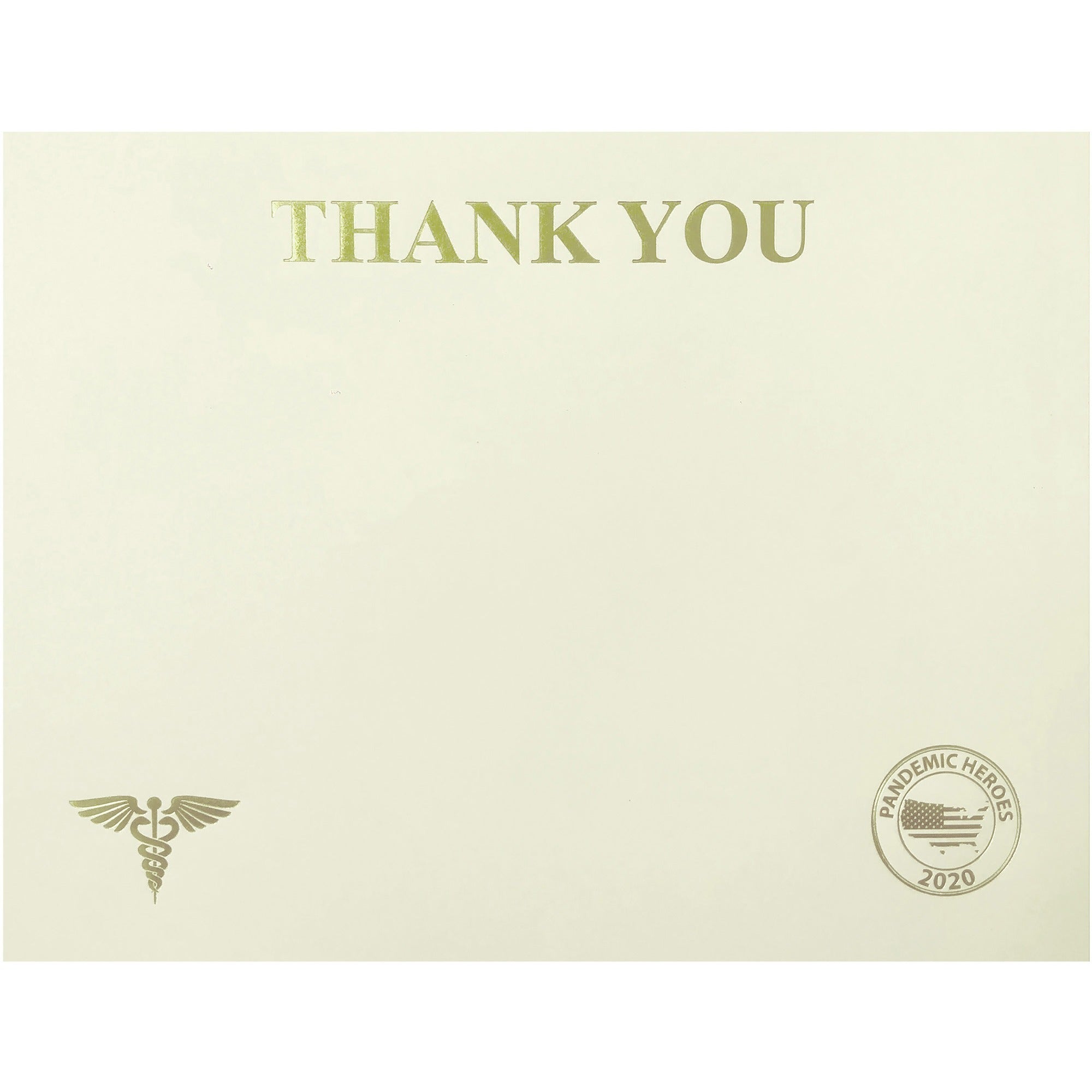 St. James Premium-Weight Certificates - 65 lb Basis Weight - "Thank You" - 8.5" x 11" - Inkjet, Laser Compatible - Ivory, Gold Foil - 25 / Pack - TAA Compliant