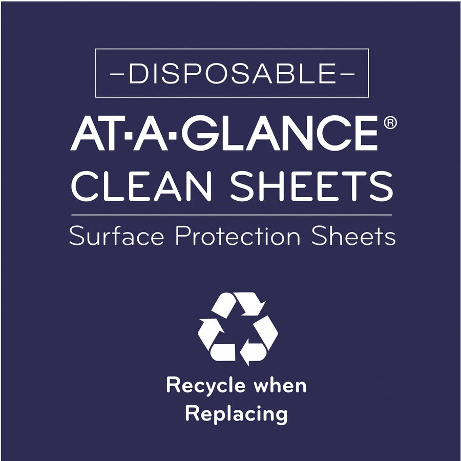 At-A-Glance Disposable Clean Sheets - Supports Desk - Rectangular - Disposable - White - 25 Pack - 4
