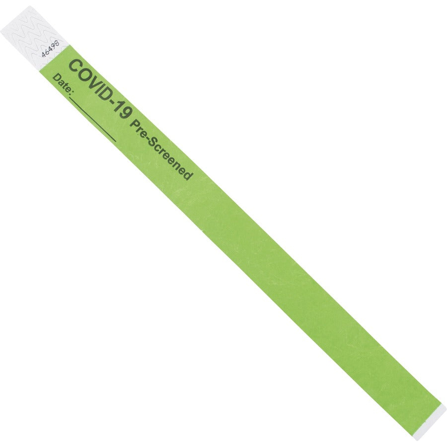 advantus-covid-prescreened-tyvek-wristbands-3-4-width-x-10-length-rectangle-green-tyvek-100-pack_avt76097 - 5