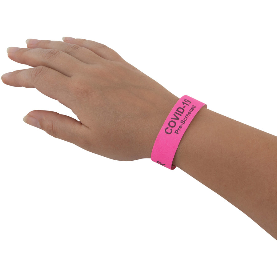 advantus-covid-prescreened-visitor-wristbands-3-4-width-x-10-length-rectangle-pink-tyvek-500-pack_avt76095 - 4