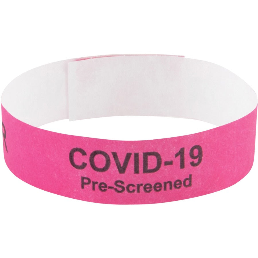 advantus-covid-prescreened-visitor-wristbands-3-4-width-x-10-length-rectangle-pink-tyvek-500-pack_avt76095 - 5