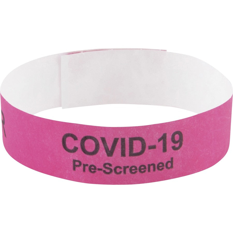 advantus-covid-prescreened-visitor-wristbands-3-4-width-x-10-length-rectangle-pink-tyvek-100-pack_avt76099 - 5