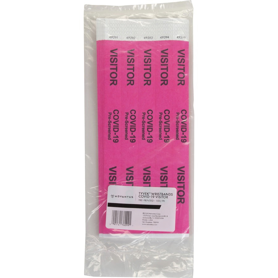 advantus-covid-prescreened-visitor-wristbands-3-4-width-x-10-length-rectangle-pink-tyvek-100-pack_avt76099 - 8