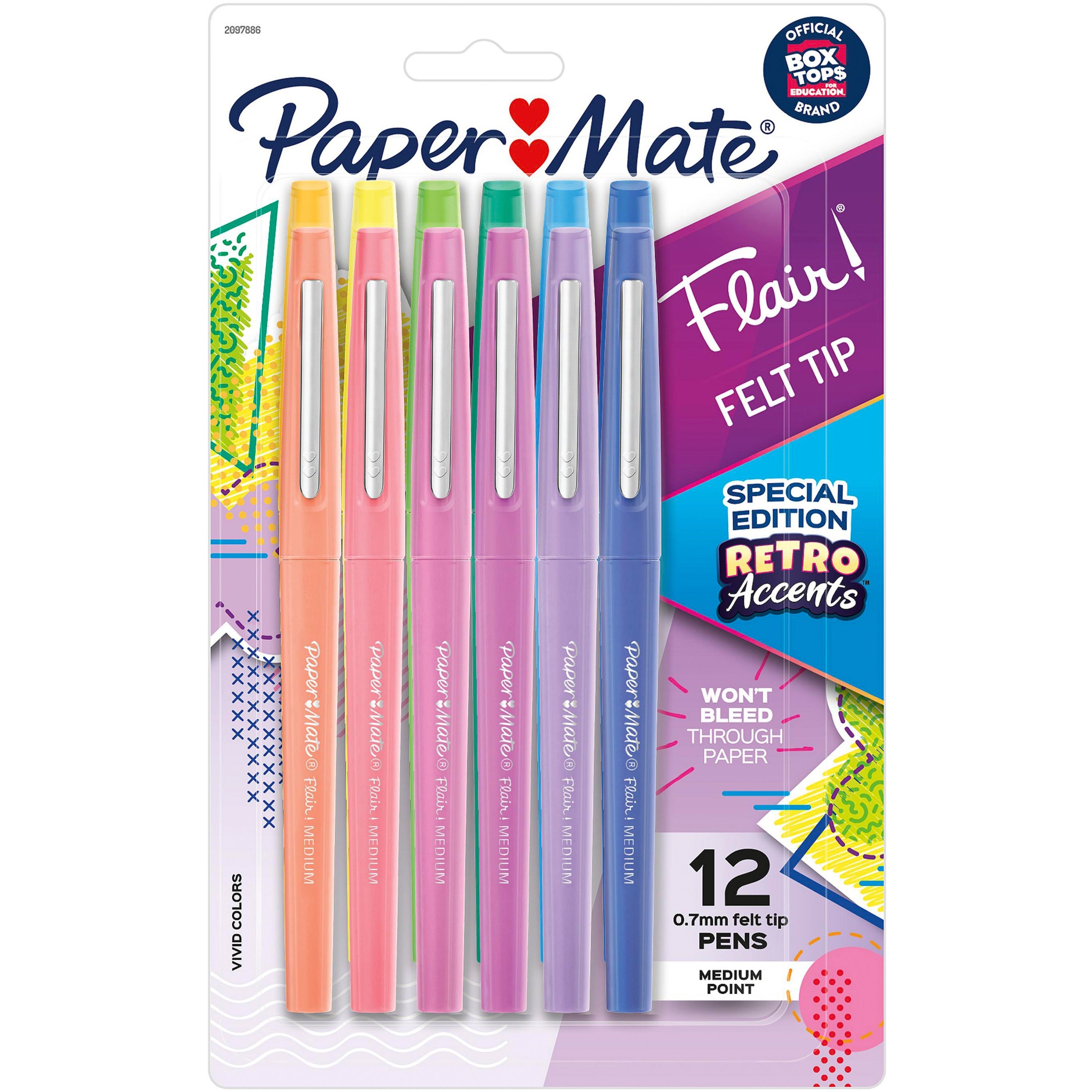 paper-mate-flair-medium-point-pens-medium-pen-point-assorted-water-based-ink-12-pack_pap2097886 - 1