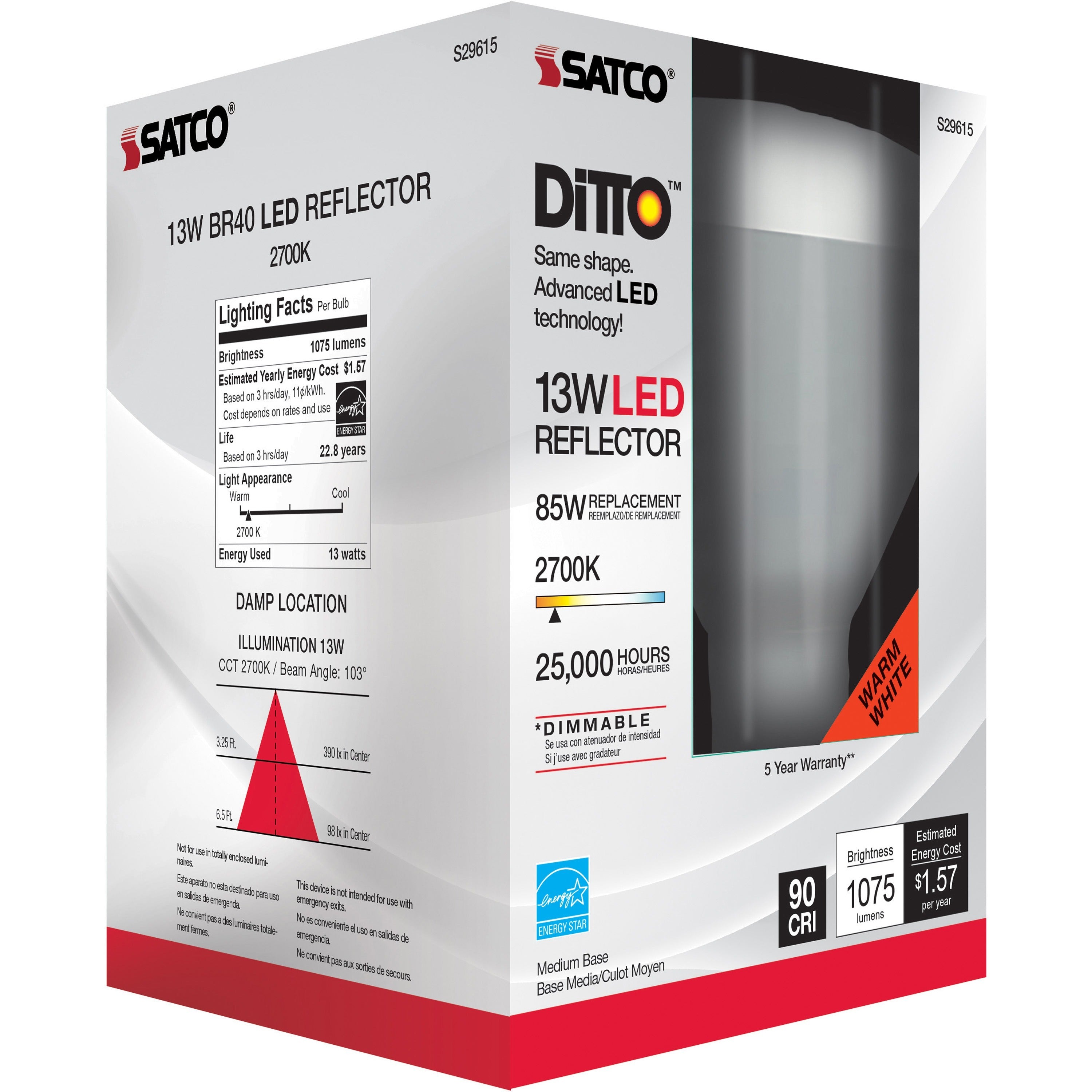 satco-13w-br40-led-2700k-bulb_sdns29615ct - 1