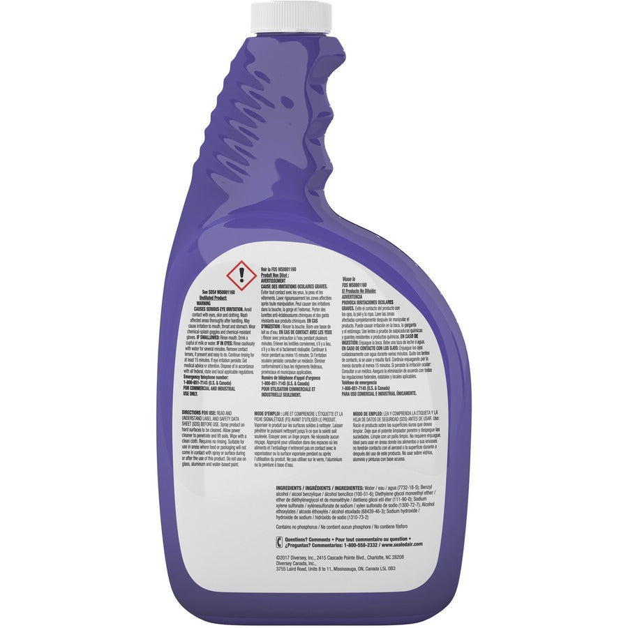 Diversey Whistle Plus Cleaner & Degreaser - Ready-To-Use - 32 fl oz (1 quart) - Citrus Scent - 4 / Carton - Heavy Duty, Easy to Use, Rinse-free, Non-streaking, Phosphate-free - Purple