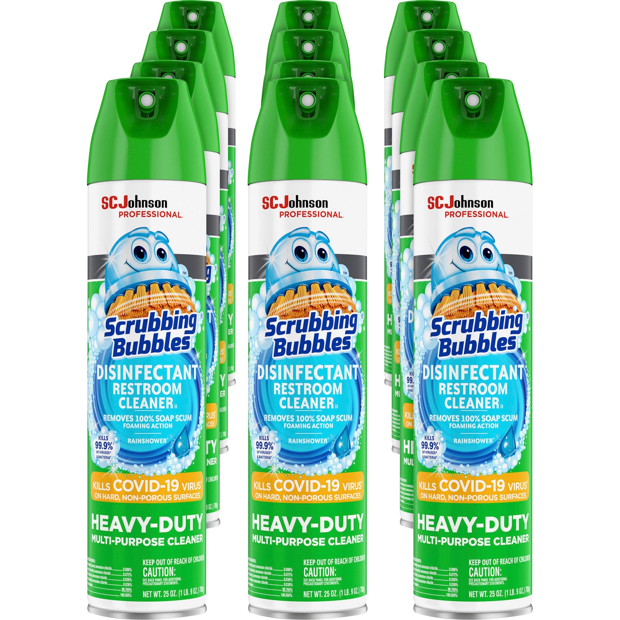 Scrubbing Bubbles Disinfectant Cleaner - Ready-To-Use - 25 fl oz (0.8 quart) - 12 / Carton - Non-porous, Heavy Duty, Fume-free - White