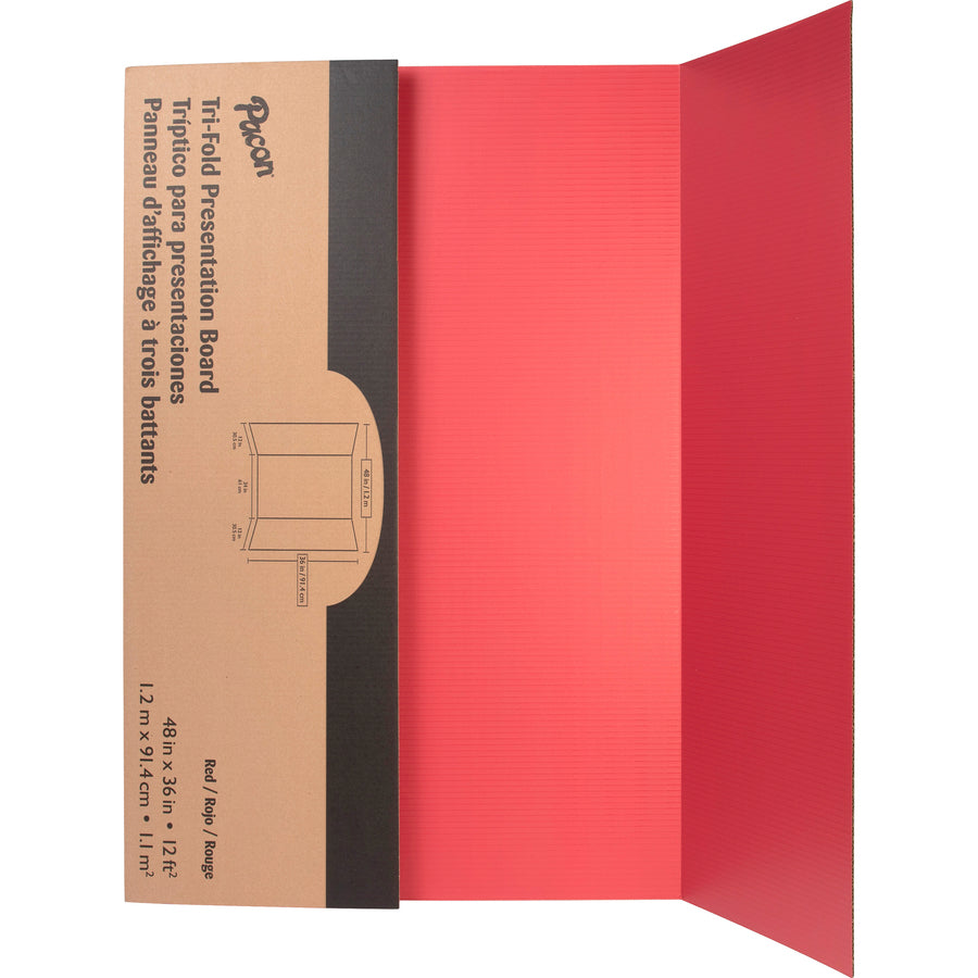 pacon-140-lb-watercolor-single-wall-presentation-board-48-height-x-36-width-red-surface-tri-fold-corrugated-recyclable-single-ply-24-carton_pacp3770 - 4