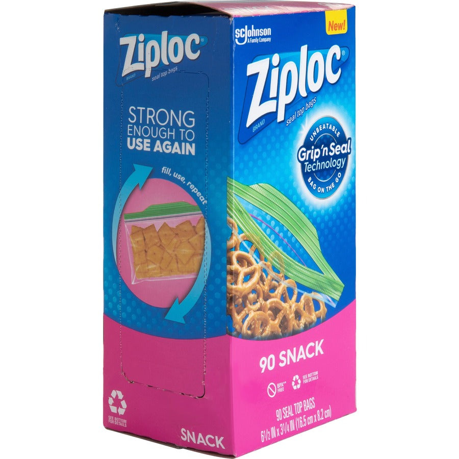 Seal Top Snack Bags, 10 oz, 6.5" x 3.25", Clear, 90 Bags/Box, 12 Boxes/Carton