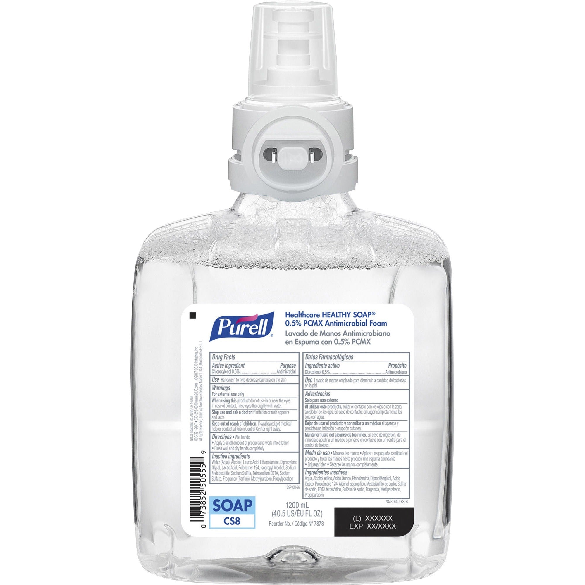 PURELL CS8 HEALTHY SOAP 0.5% PCMX Antimicrobial Foam - Floral ScentFor - 40.6 fl oz (1200.1 mL) - Hand, Skin - Clear - Anti-irritant - 2 / Carton
