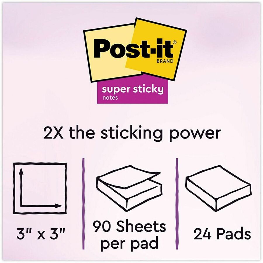 Pads in Canary Yellow, Value Pack, 3" x 3", 90 Sheets/Pad, 24 Pads/Pack