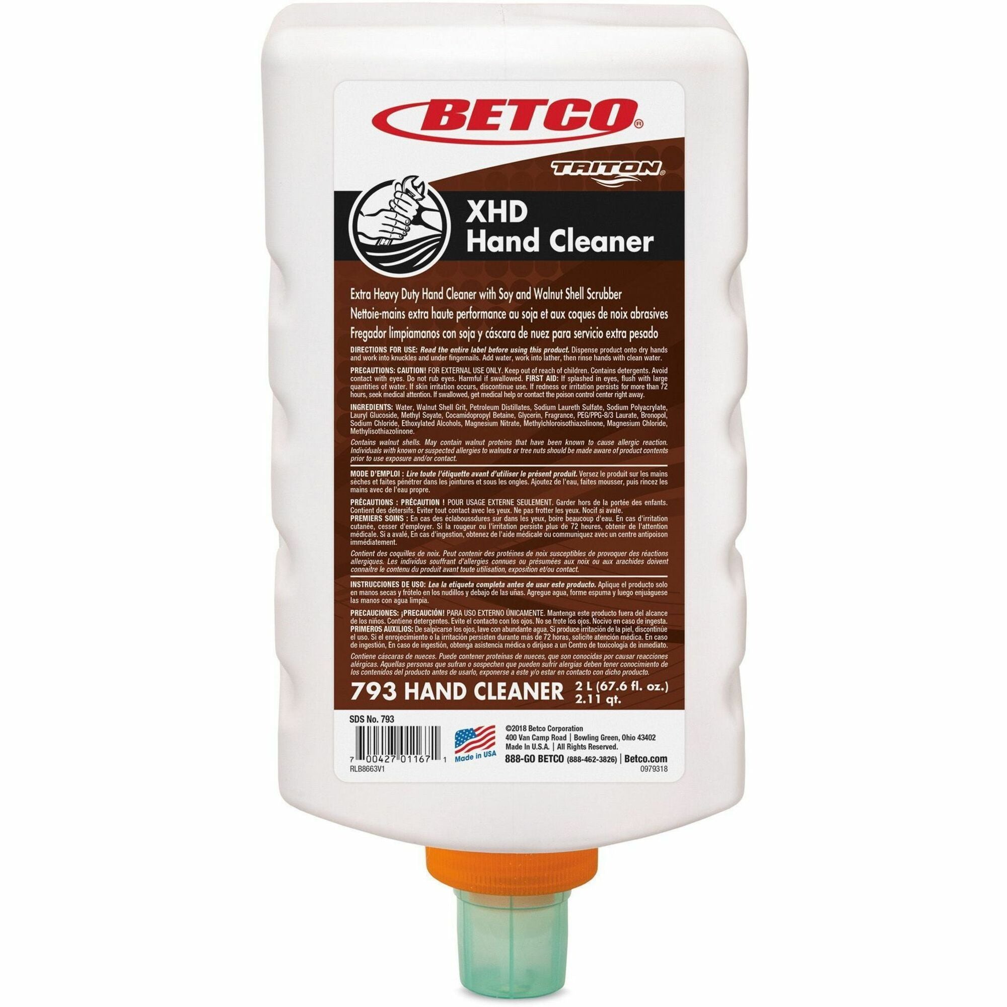 betco-xd-793-lotion-hand-soap-nutty-scent-6762-oz-carton-of-6-bottles-676-fl-oz-19998-ml-bottle-dispenser-grease-remover-oil-remover-carbon-remover-tar-remover-hand-light-beige-crack-resistant-6-carton_bet7936200 - 1