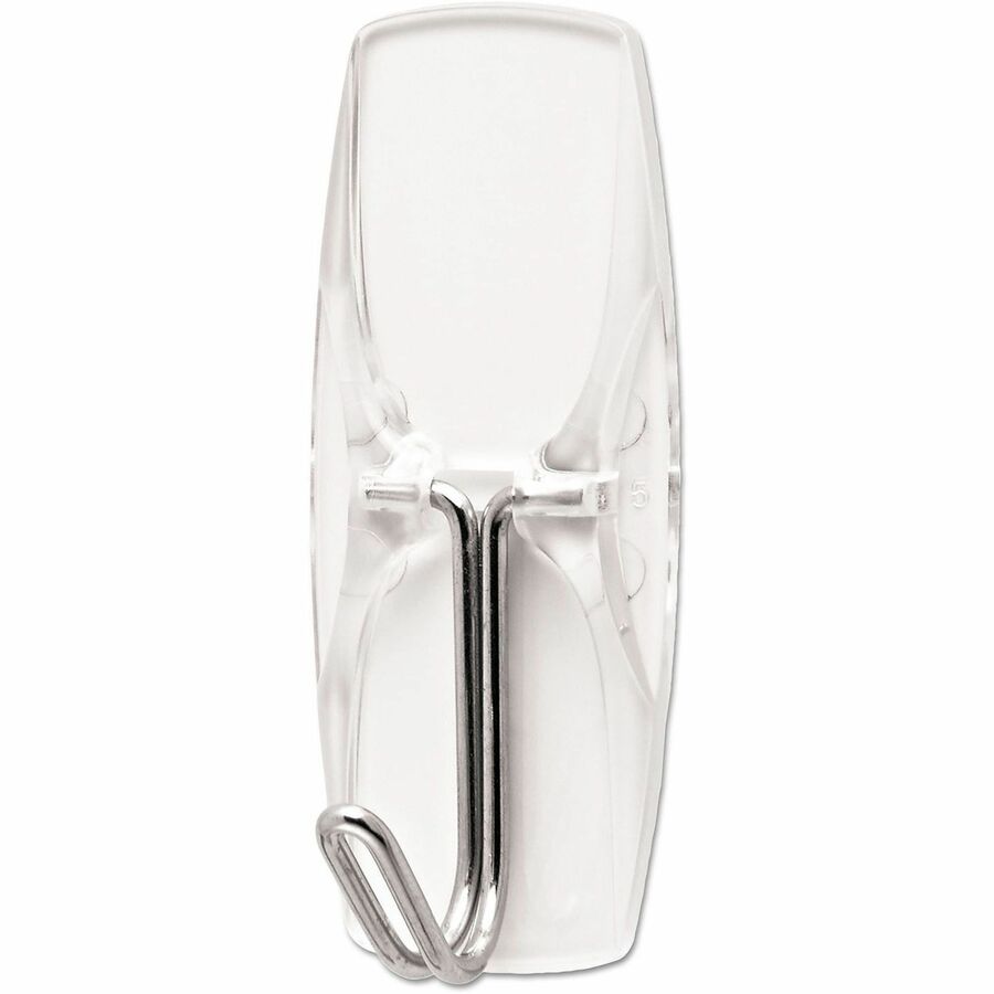 Clear Hooks and Strips, Medium, Plastic, 2 lb Capacity, 6 Hooks and 8 Strips/Pack