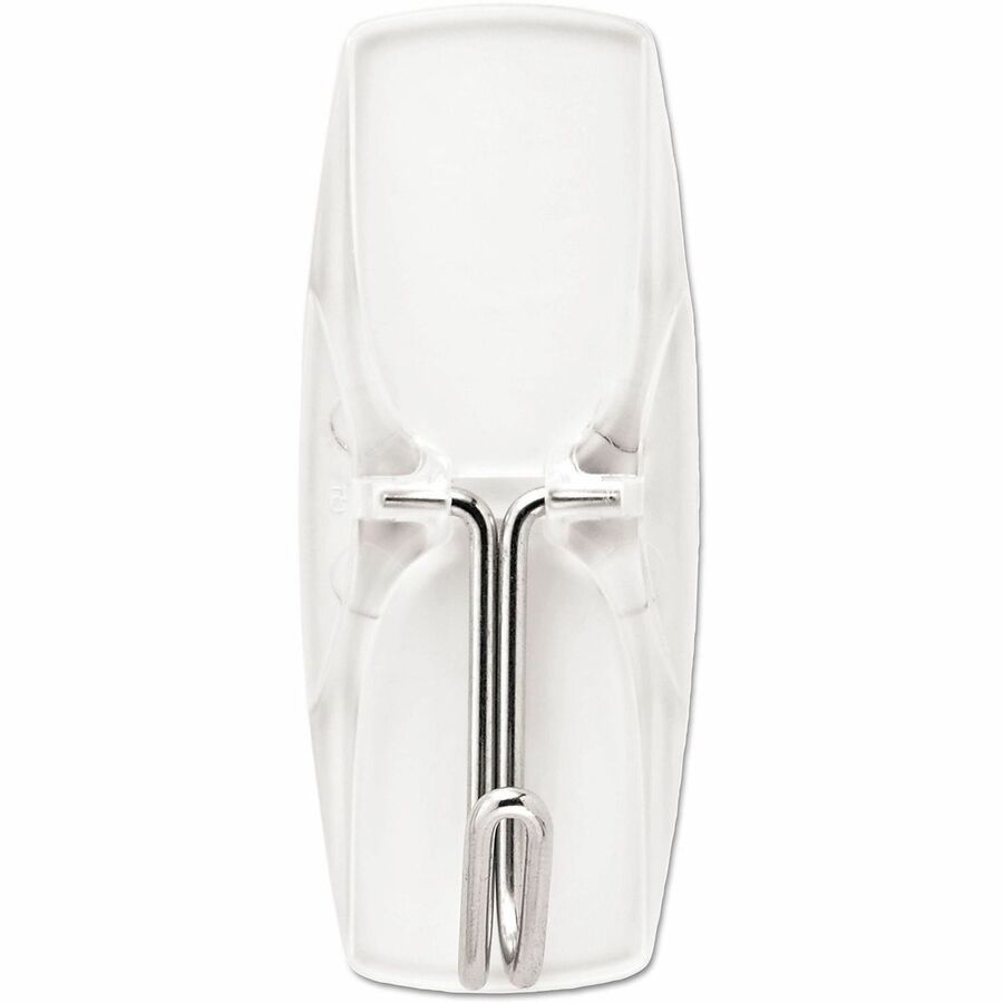 Clear Hooks and Strips, Medium, Plastic, 2 lb Capacity, 6 Hooks and 8 Strips/Pack