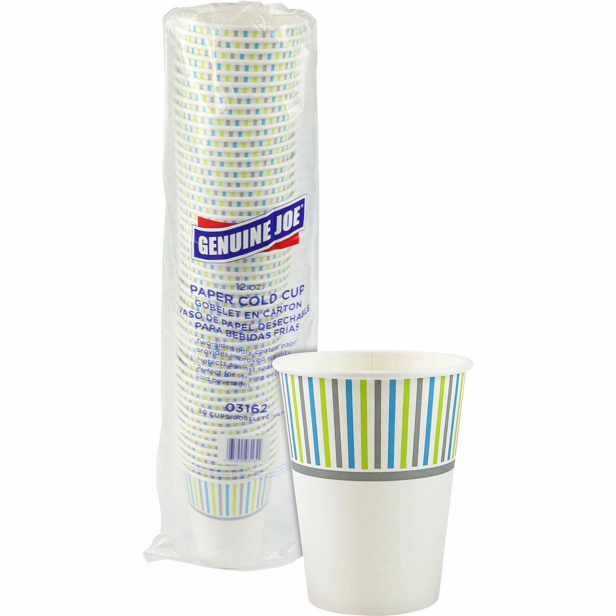 Genuine Joe 12 oz Cold Cups - 50 / Pack - Paper - Cold Drink, Beverage