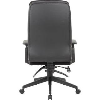 Lorell Soft High-back Executive Office Chair - Black Vinyl Seat - Black Vinyl Back - Black Frame - High Back - 5-star Base - Armrest - 1 Each
