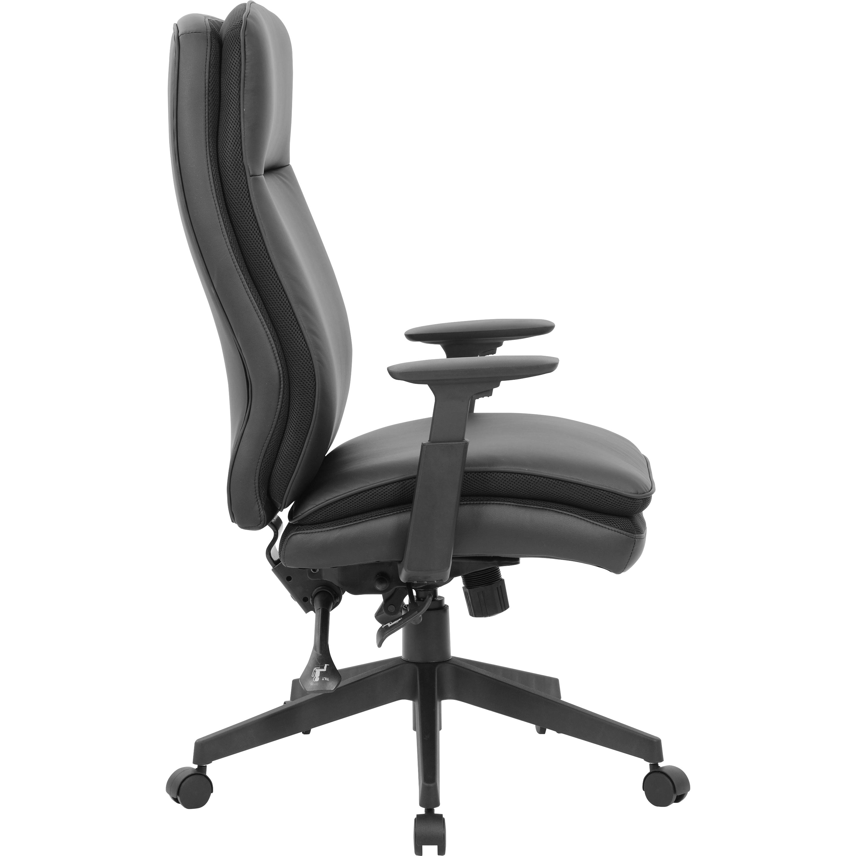 lorell-soft-high-back-executive-office-chair-black-vinyl-seat-black-vinyl-back-black-frame-high-back-5-star-base-armrest-1-each_llr03206 - 4