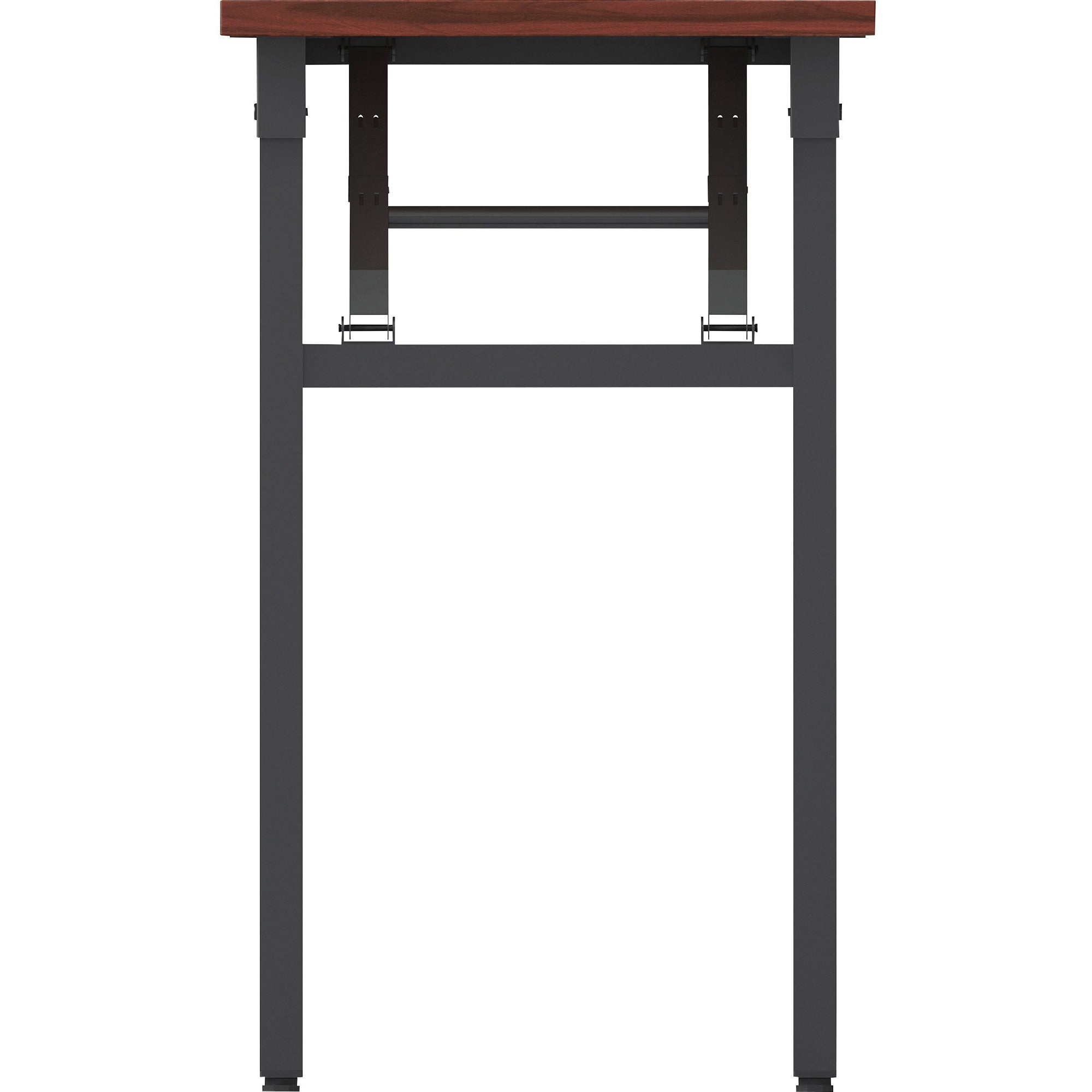 lorell-folding-training-table-for-table-topmelamine-top-x-60-table-top-width-x-18-table-top-depth-x-1-table-top-thickness-30-height-assembly-required-mahogany-1-each_llr60747 - 5