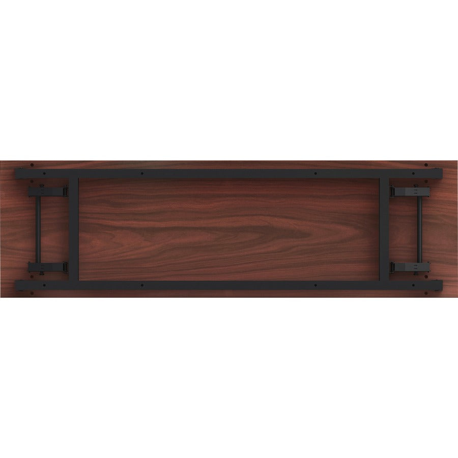 Lorell Folding Training Table - For - Table TopMelamine Top x 60" Table Top Width x 18" Table Top Depth x 1" Table Top Thickness - 30" Height - Assembly Required - Mahogany - 1 Each