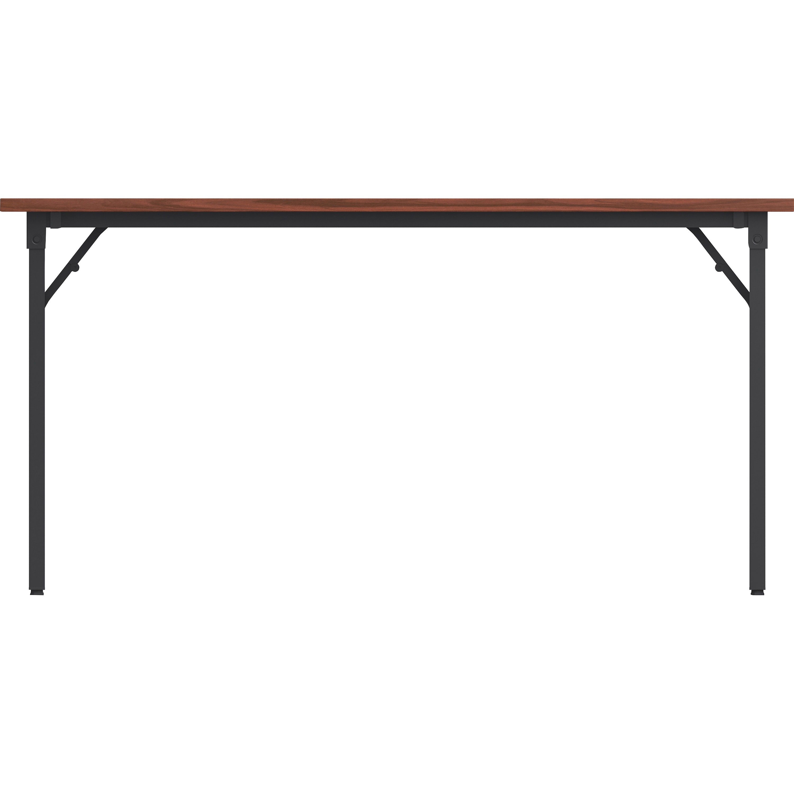 lorell-folding-training-table-for-table-topmelamine-top-x-60-table-top-width-x-18-table-top-depth-x-1-table-top-thickness-30-height-assembly-required-mahogany-1-each_llr60747 - 3