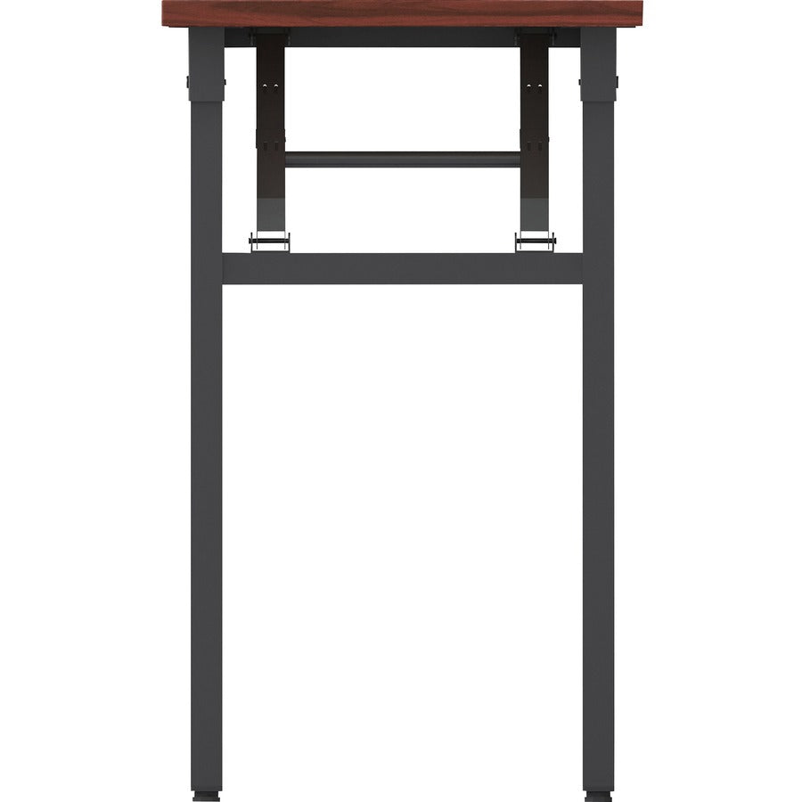 Lorell Folding Training Table - For - Table TopMelamine Top x 60" Table Top Width x 18" Table Top Depth x 1" Table Top Thickness - 30" Height - Assembly Required - Mahogany - 1 Each
