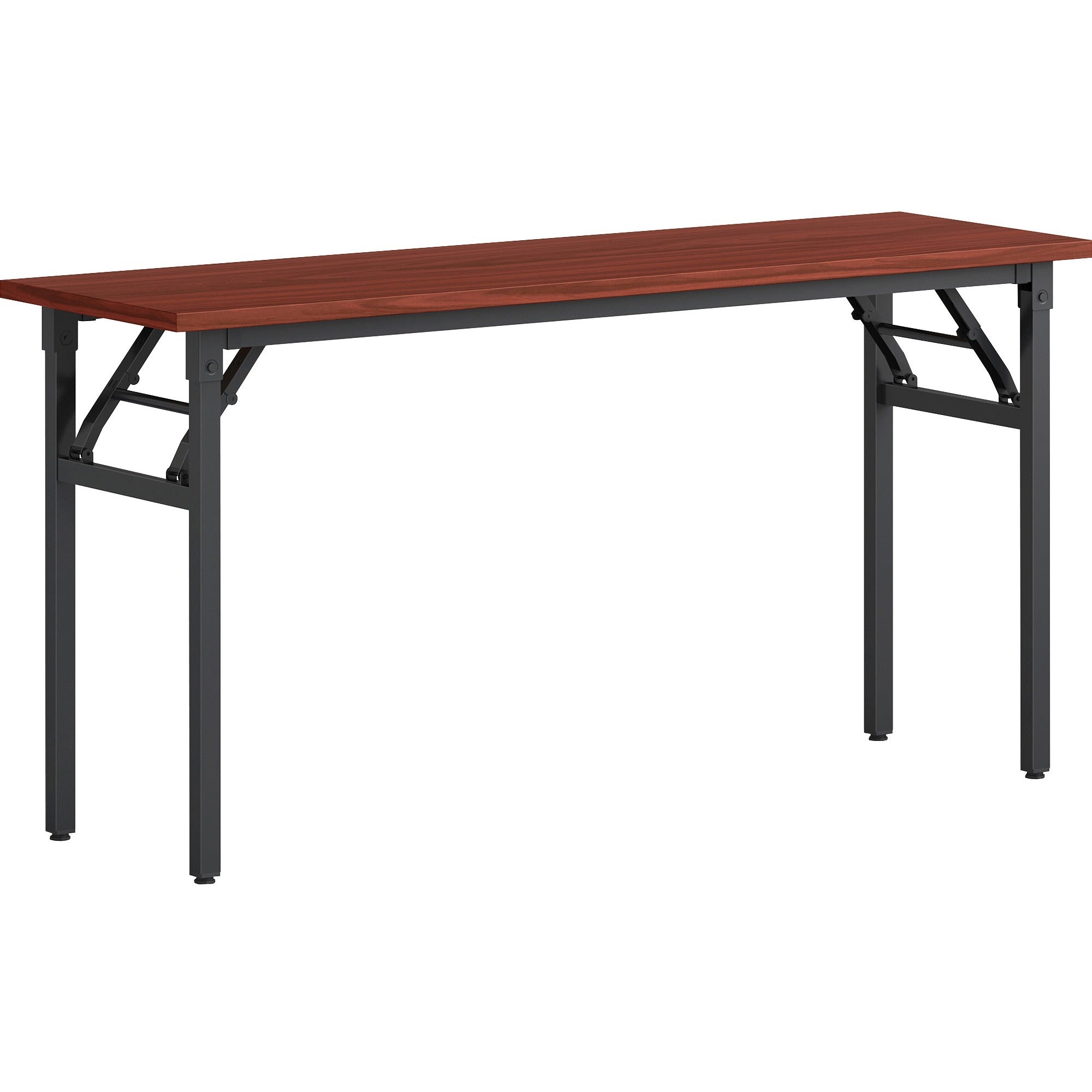 lorell-folding-training-table-for-table-topmelamine-top-x-60-table-top-width-x-18-table-top-depth-x-1-table-top-thickness-30-height-assembly-required-mahogany-1-each_llr60747 - 1