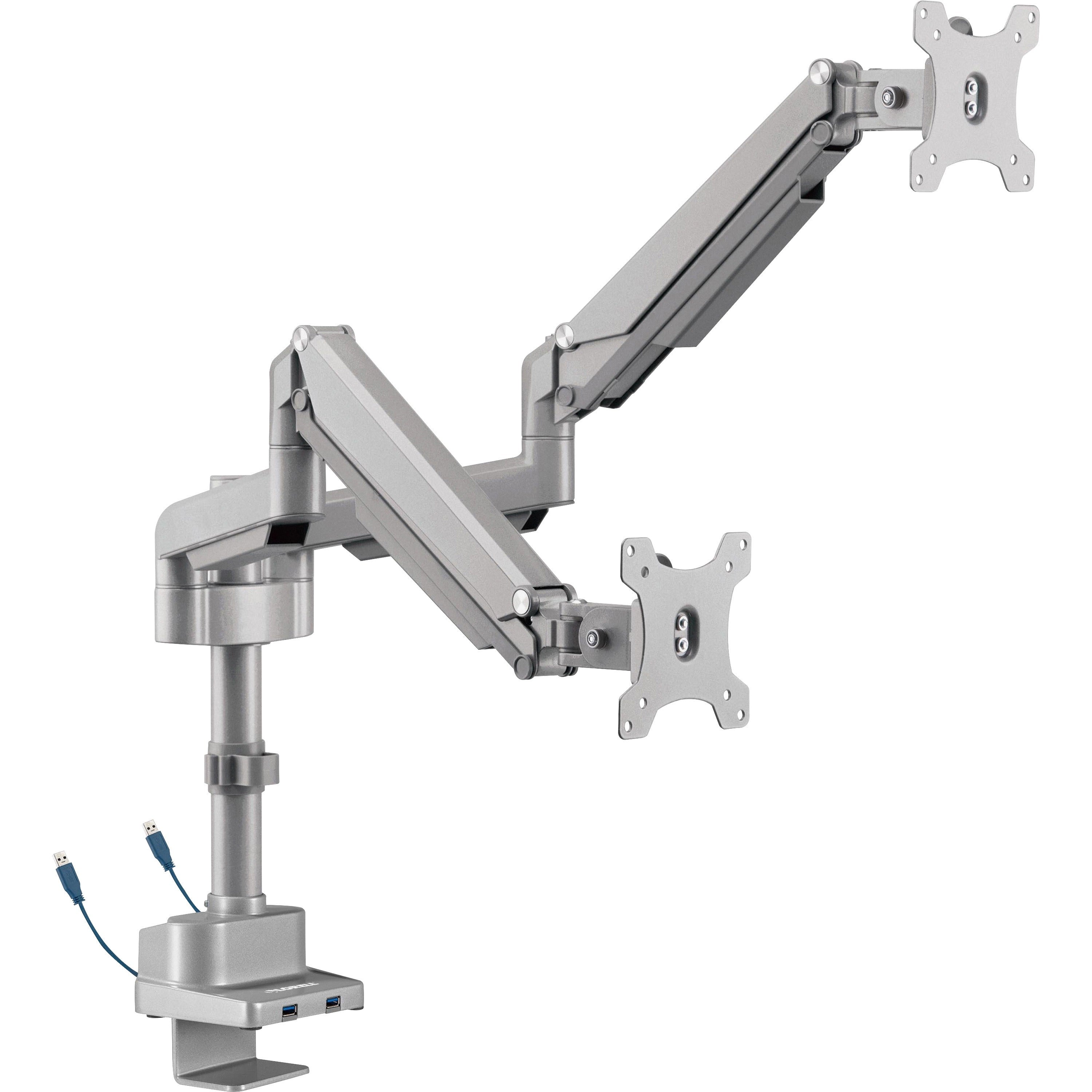 lorell-mounting-arm-for-monitor-gray-height-adjustable-2-displays-supported-1980-lb-load-capacity-75-x-75-100-x-100-1-each_llr99803 - 1
