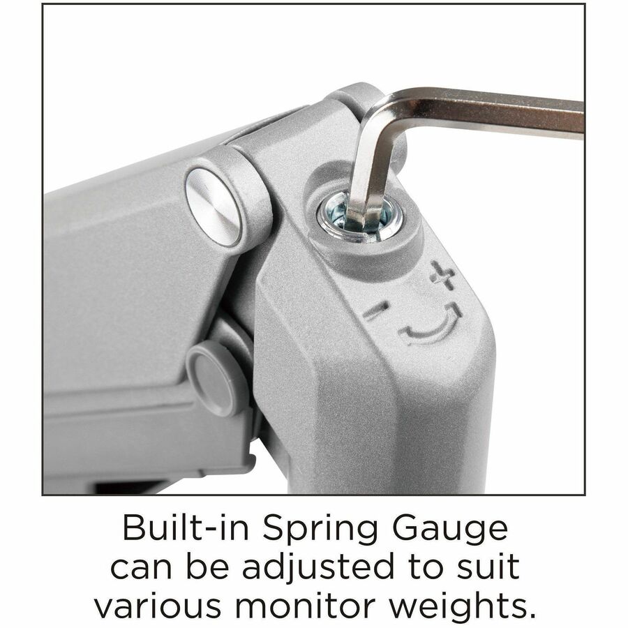 Lorell Mounting Arm for Monitor - Gray - Height Adjustable - 2 Display(s) Supported - 19.80 lb Load Capacity - 75 x 75, 100 x 100 - 1 Each