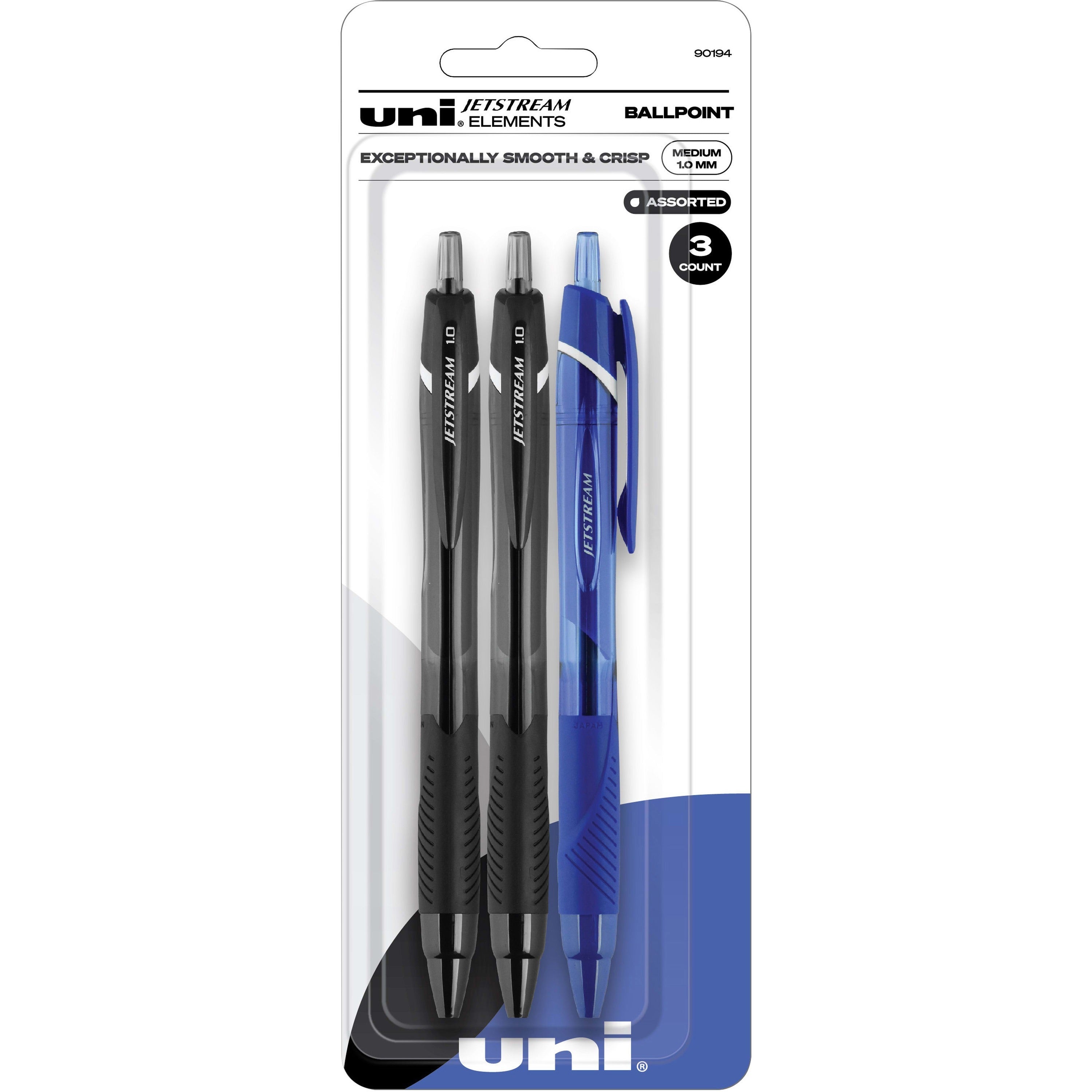 uni-jetstream-elements-ballpoint-pen-medium-pen-point-1-mm-pen-point-size-assorted-gel-based-ink-3-pack_ubc90194 - 1