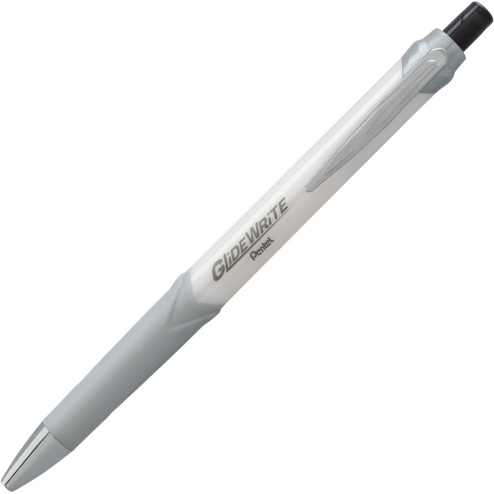 pentel-glidewrite-signature-10mm-ballpoint-pen-1-mm-pen-point-size-black-white-gel-based-ink-1-dozen_penbx930wa - 1