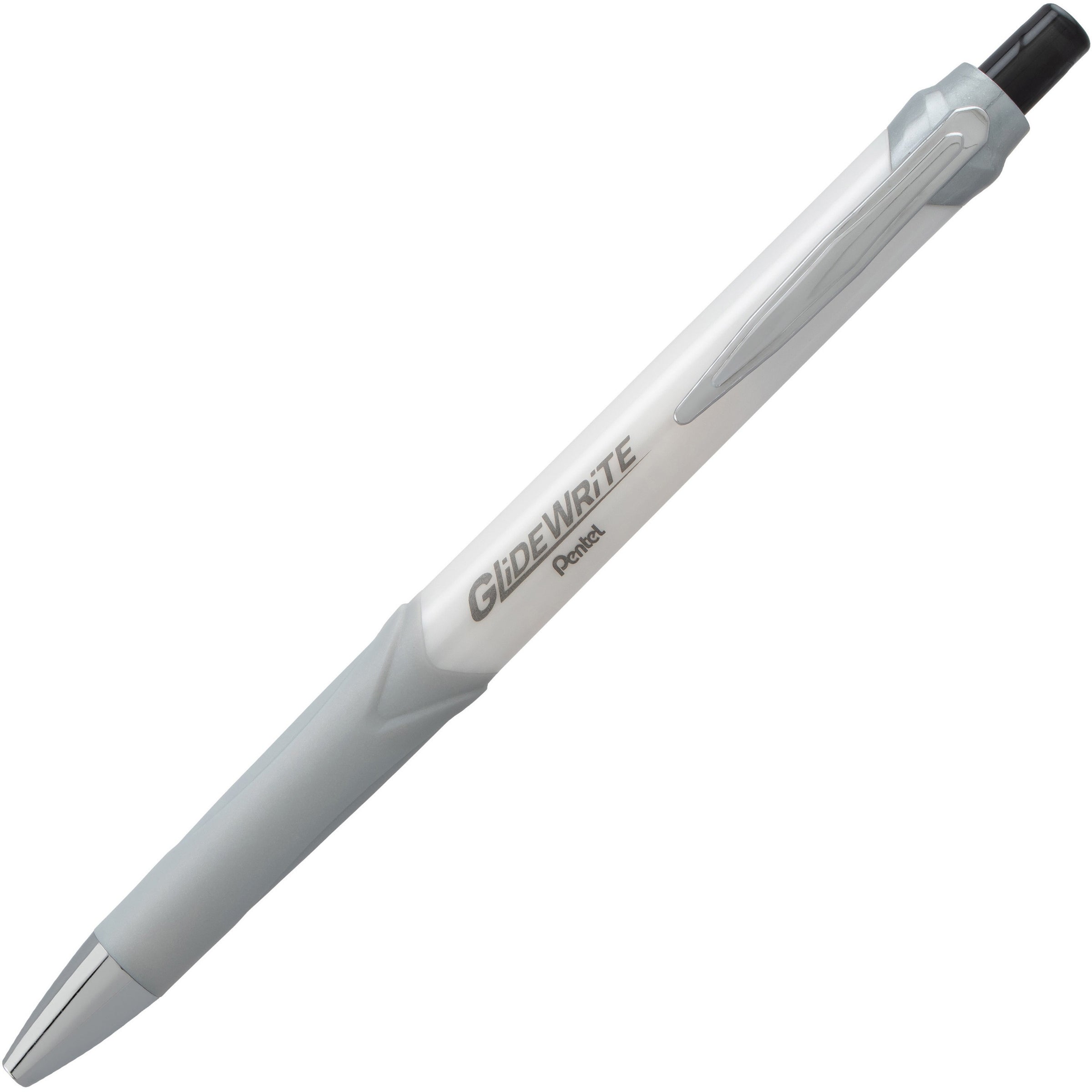 pentel-glidewrite-signature-10mm-ballpoint-pen-1-mm-pen-point-size-black-white-gel-based-ink-1-dozen_penbx930wa - 1